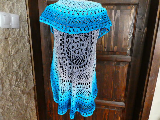 horgolt mellény s-m-es (1112)