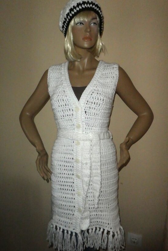 horgolt mellény s-es ˙(1121)