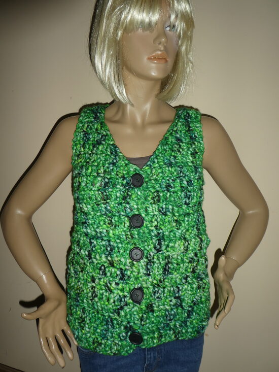 horgolt vastag mellény m-es (1123)