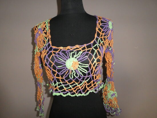 horgolt rövid felső 3/4-es ujjú s-m-es (1132)