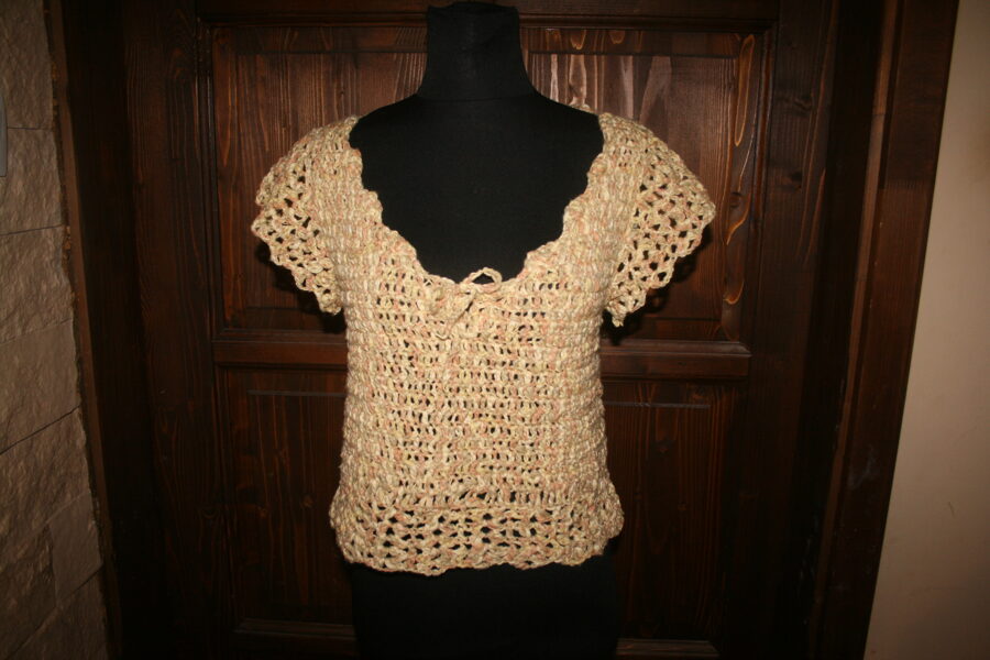 horgolt rövid pamut felső m-es (1069)